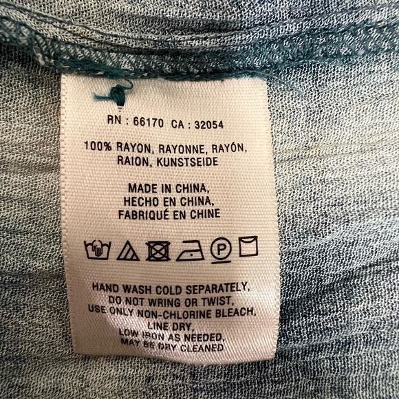 Anthropologie Maeve Cavalon Plaid Peplum Tunic Top Blue Size XSmall - Picture 9 of 9